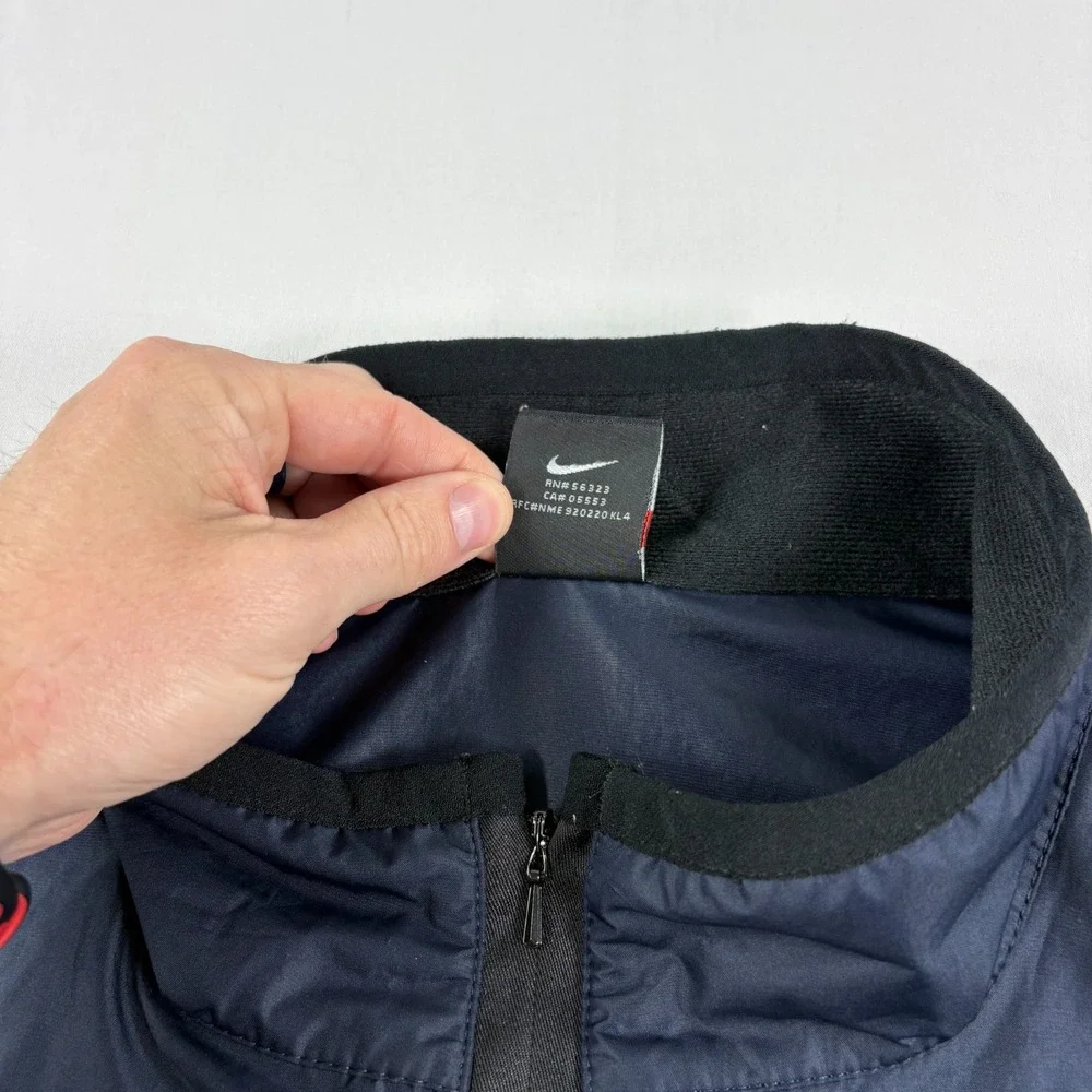 Vintage 90s Nike Jacket Mens 2XL Blue 1/4 Zip Windbreaker Pullover Spell Out